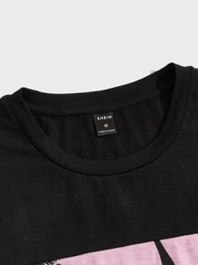 Manfinity VCAY Áo thun tay ngắn họa tiết cây dừa nhiều màu sắc dành cho nam & quần short cạp rút, làm quà tặng cho bạn trai - Màu Hồng baby - Xem 5