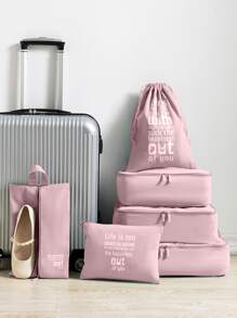 6pcs Travel Packing Bag Set - Pink - View 4
