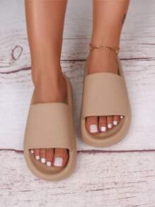 pueenb Women Slides Minimalist Single Band Slides