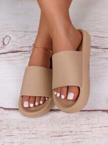 pueenb Women Slides Minimalist Single Band Slides