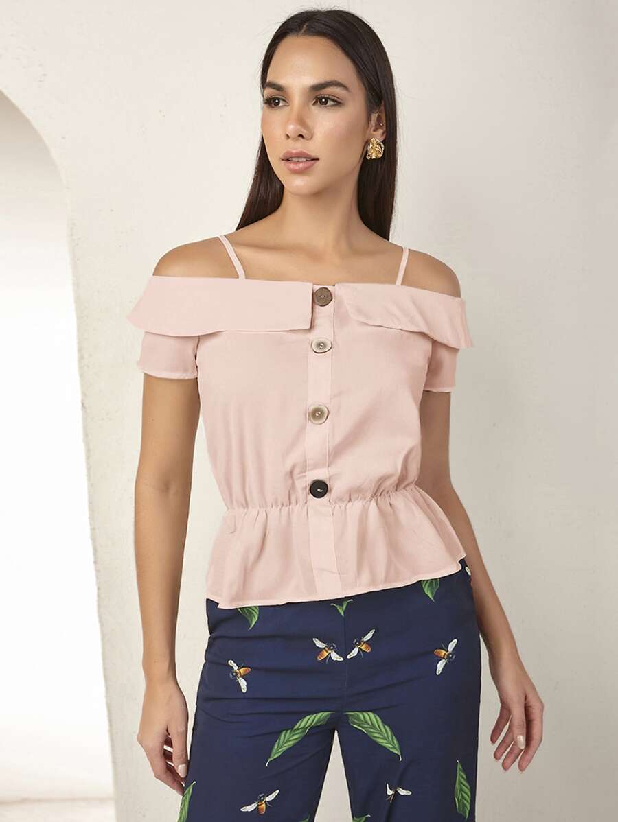 Women Blouses - 粉色 - 查看 1