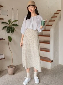 DAZY 碎花印花开衩裙