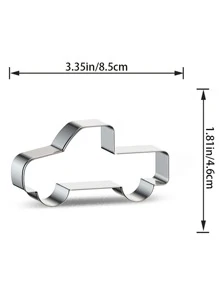 1pc Car Shaped Stainless Steel Cookie Mold - Silver - View 3