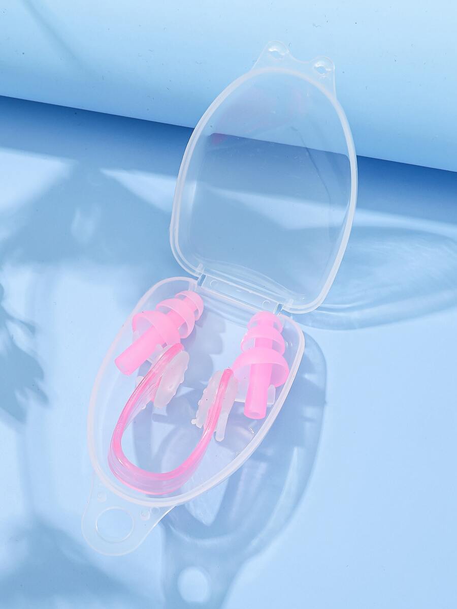 1 Kẹp mũi silicon & 2 Nút bịt tai - Hồng - Xem 1