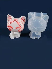 1 pieza Molde de silicona con diseño de gato para manualidades DIY - Blanco - Ver 2