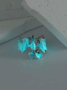 Fashionable and Popular Men Glow In The Dark Lizard Design Cuff Ring Copper for Jewelry Gift and for a Stylish Look - Antique Silver - View 1