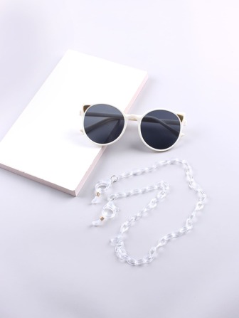 Niñitos Gafas de moda ojo de gato & Cadena para gafas