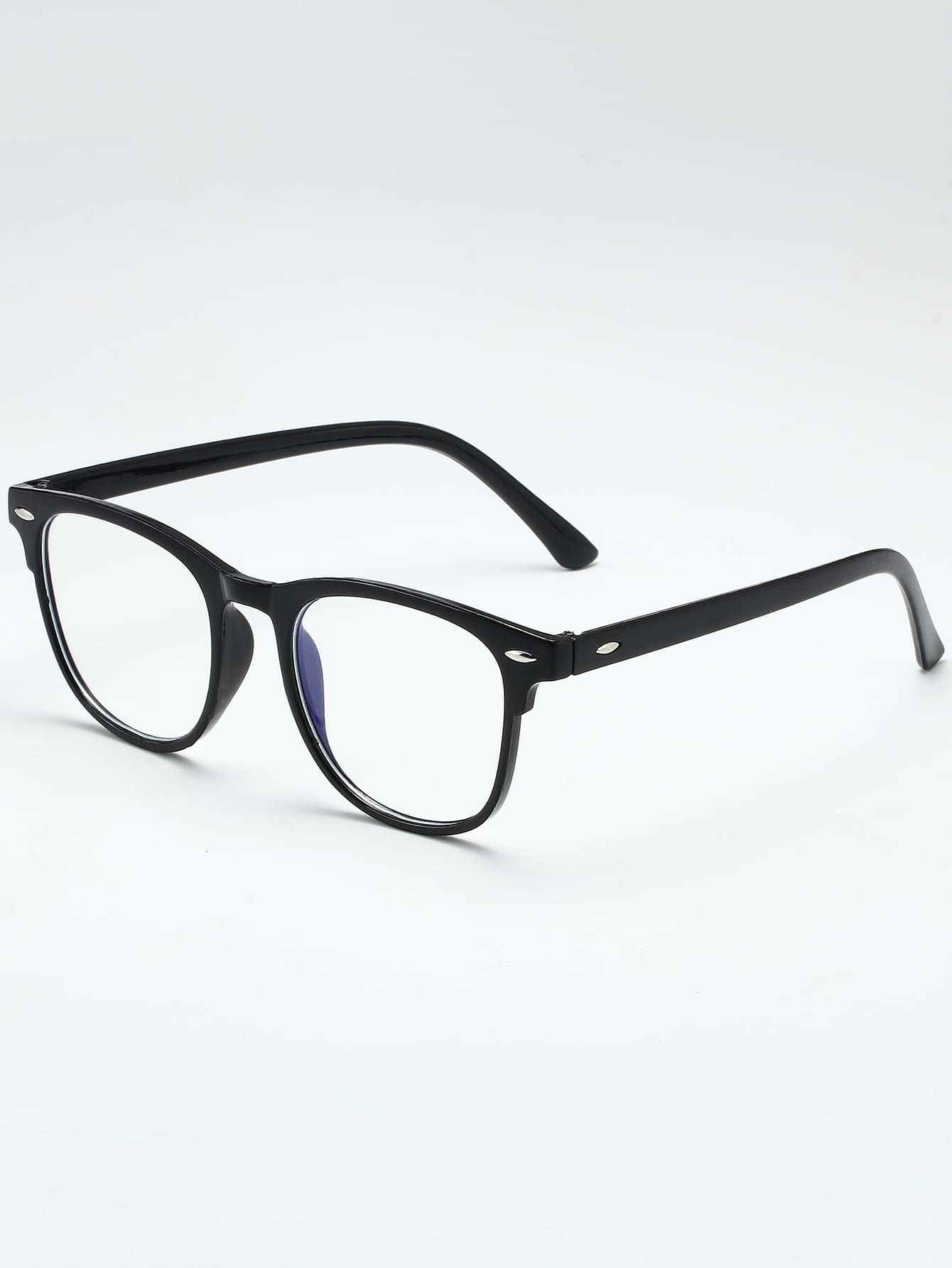 Studded Decor Clear Acrylic Frame Fashion Glasses