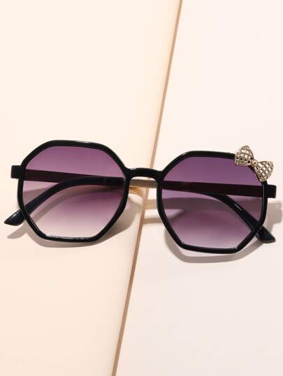 1pc Kids Bowknot Design Fashion Glasses, Suitable For Parties, Daily Life And Outdoor Travel Accessories