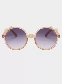 可爱蝴蝶结装饰时尚儿童眼镜，适合日常佩戴