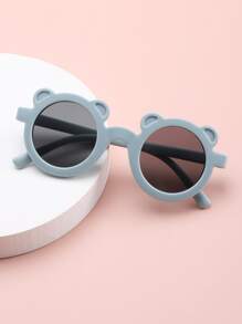 Kids Round Lens Fashion Glasses - Dusty Blue - View 1