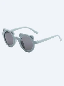 Kids Round Lens Fashion Glasses - Dusty Blue - View 2