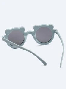Kids Round Lens Fashion Glasses - Dusty Blue - View 4