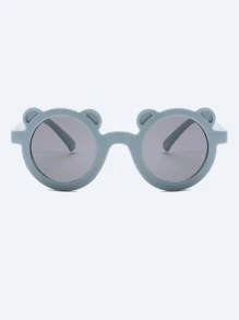 Kids Round Lens Fashion Glasses - Dusty Blue - View 3