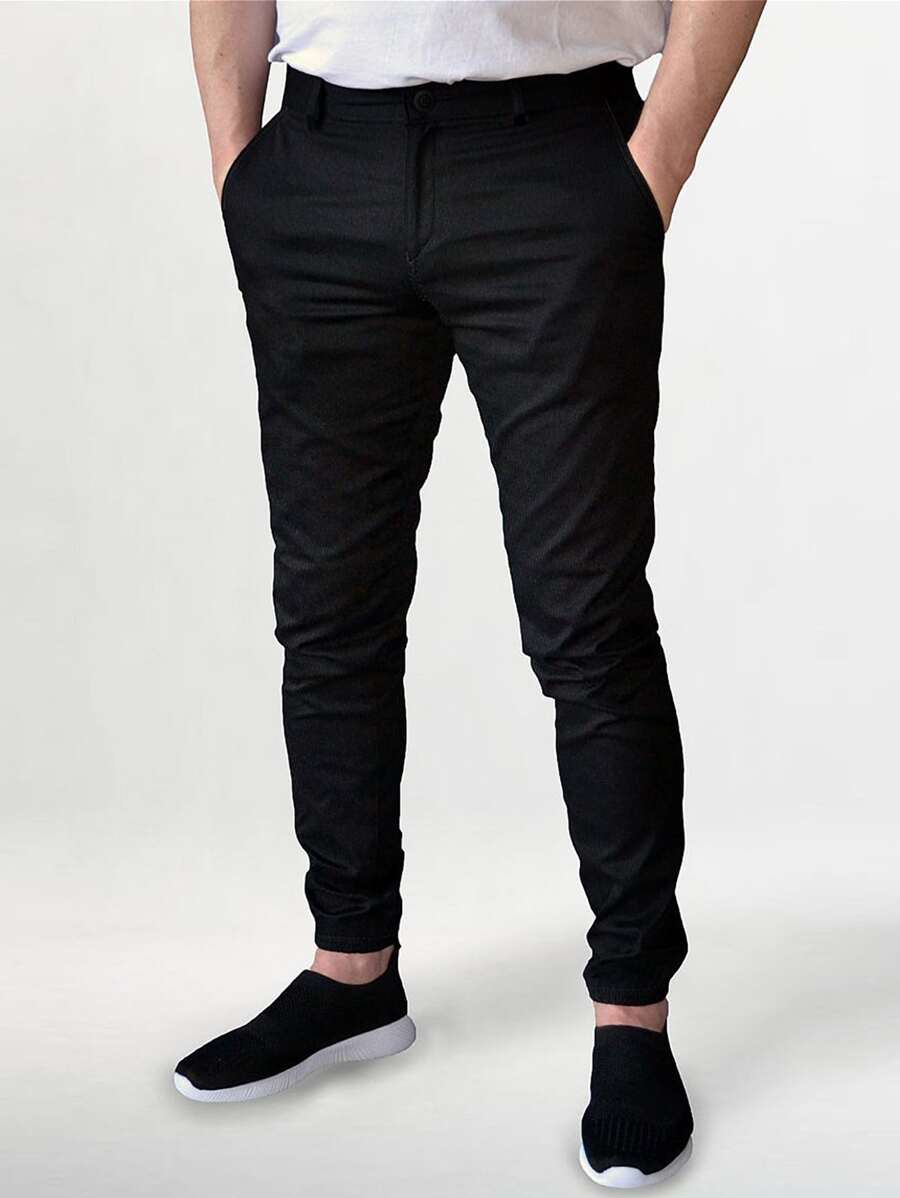 Manfinity Men Slant Pocket Trousers - Black - View 1