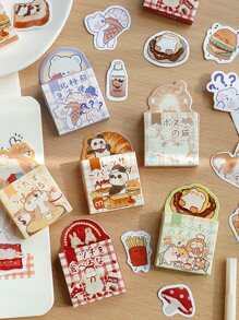 Etori Life 45pcs Cartoon Graphic Random Sticker - Nhiều màu - Xem 1