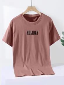 Manfinity RSRT Hombres Camiseta con estampado de  mar &árbol de coco - Color caoba - Ver 2