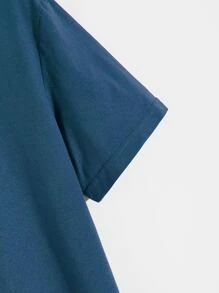 Manfinity RSRT Camiseta con estampado de mar y árbol de coco - Azul Marino - Ver 3