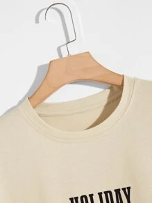 Manfinity RSRT Hombres Camiseta con estampado de mar & de árbol de coco - Albaricoque - Ver 4