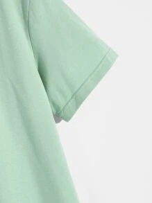Manfinity RSRT Hombres Camiseta con estampado de mar & árbol de coco - verde menta - Ver 3