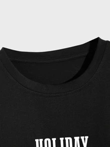 Manfinity RSRT Hombres Camiseta con estampado de mar & árbol de coco - Negro - Ver 4
