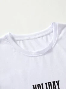 Manfinity RSRT Hombres Camiseta con estampado de mar & de árbol de coco - Blanco - Ver 4