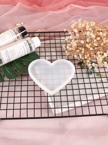 1pc Heart Shaped DIY Silicone Mold - White - View 4