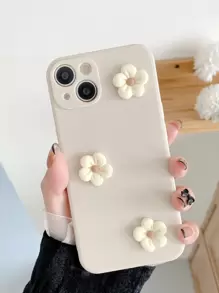 Ốp lưng điện thoại mềm bảo vệ chống rơi nhiều màu 5 cánh hoa tương thích với iPhone 17/17 Air/17 Pro/17 Pro Max/16/16 Pro/16 Plus/16 Pro Max dành cho nữ - Màu be - Xem 1