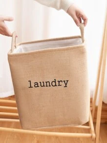 1 pieza Cesto para la ropa con estampado de letra - Albaricoque - Ver 5