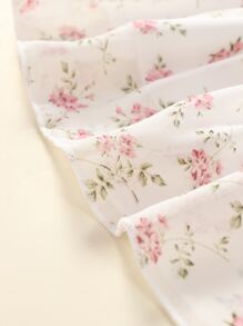 SHEIN Toddler Girls Ruffle Sleeve Top & Floral Print Skirt - Multicolor - View 7