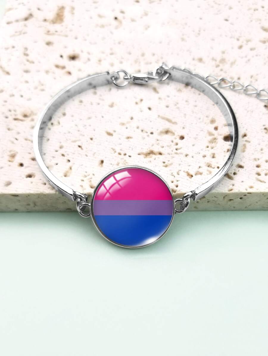 Pulsera con decoración de bandera bisexual - Multicolor - Ver 1