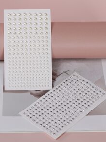 2sheets Faux Pearl & Rhinestone Eye Tattoo Sticker - Multicolor - View 5