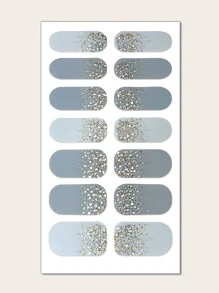 1sheet Glitter Nail Sticker - Grey - View 1