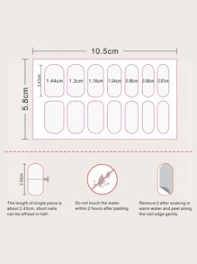 1張閃亮指甲貼紙 - 灰色 - 查看 3