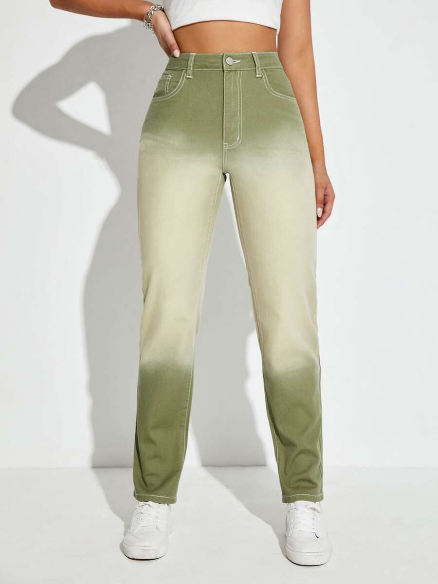SHEIN EZwear Ombre Straight Leg Pants
