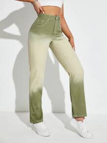 SHEIN EZwear Ombre Straight Leg Pants