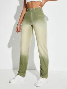 SHEIN EZwear Ombre Straight Leg Pants