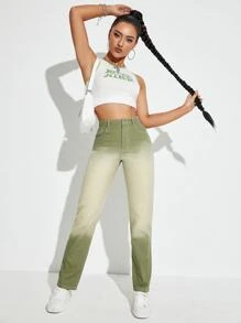 SHEIN EZwear Ombre Straight Leg Pants