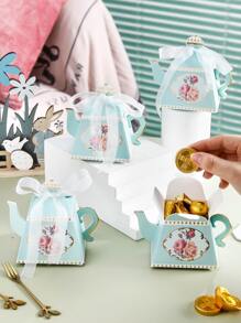 6 Chiếc Ấm Trà Hình Kẹo Hộp Đóng Gói, Hộp Sô Cô La Nhỏ Sáng Tạo Cho Đám Cưới Tiệc Cưới Túi Quà Tặng - Nhiều màu - Xem 2