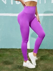 Yoga Basic 寬領圈運動褲，女式網球服裝 - 紫羅蘭色 - 查看 4