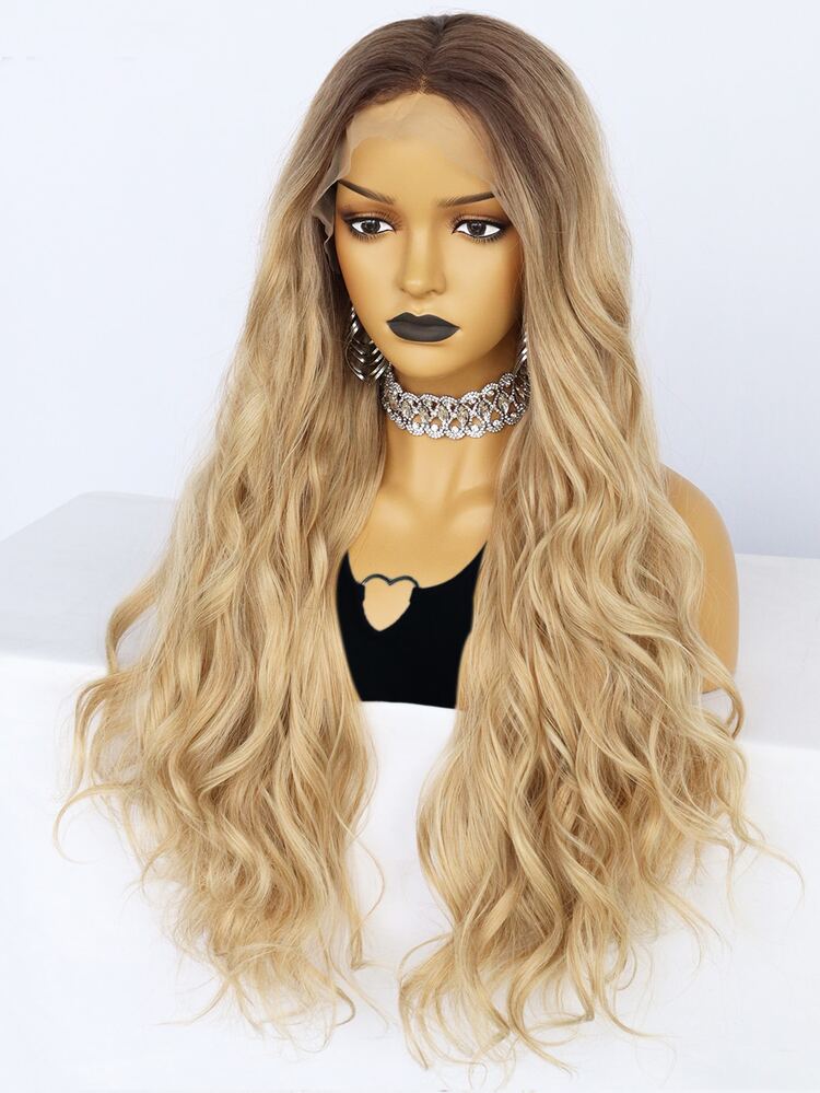 13*1 Lace Front Long Body Wave Synthetic Wig - Multicolor - View 5