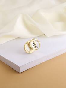 Anillo con diseño de perla artificial - Amarillo Oro - Ver 4