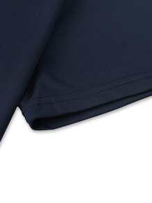 Manfinity Homme 男士字母圖案T恤 - 藏蓝色 - 查看 3