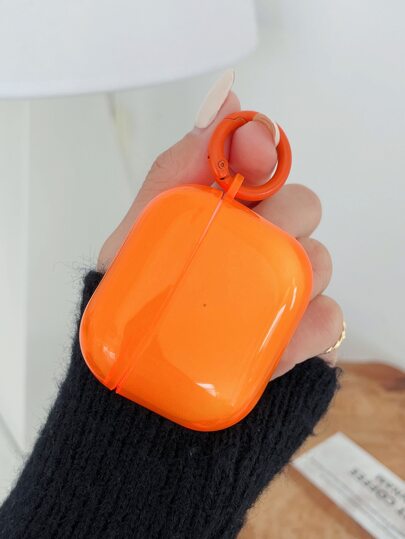 Orange transparente Neon-Handyhülle kompatibel mit Apple AirPods 1/2 und AirPods Pro