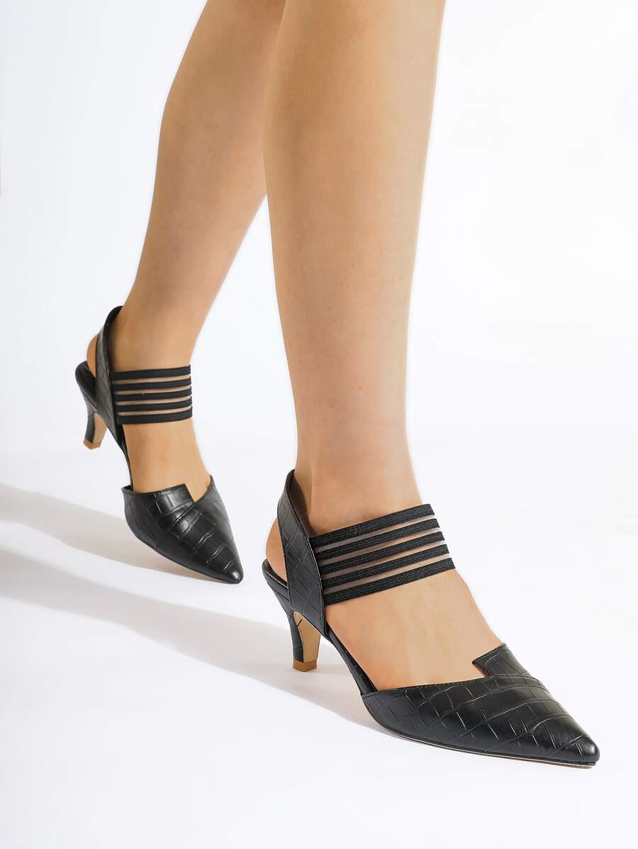 Giày cao gót quai ngang bằng da PU mũi nhọn màu be thanh lịch dành cho nữ, Xuân Hè