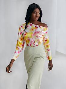 MOTF X KANDINSKY INSPIRED 真絲紮染打褶上衣 - 彩色 - 查看 6