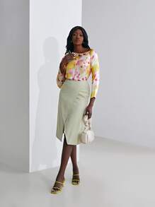 MOTF X KANDINSKY INSPIRED 真絲紮染打褶上衣 - 彩色 - 查看 9