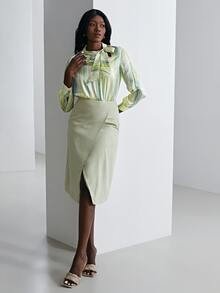 MOTF X MONET INSPIRED 100% SILK STRIPE TOP - Multicolor - View 6