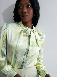 MOTF X MONET INSPIRED 100% SILK STRIPE TOP - Multicolor - View 8