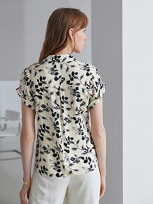 MOTF PREMIUM SILK BATWING SLEEVE SHIRT - Black and White - View 3